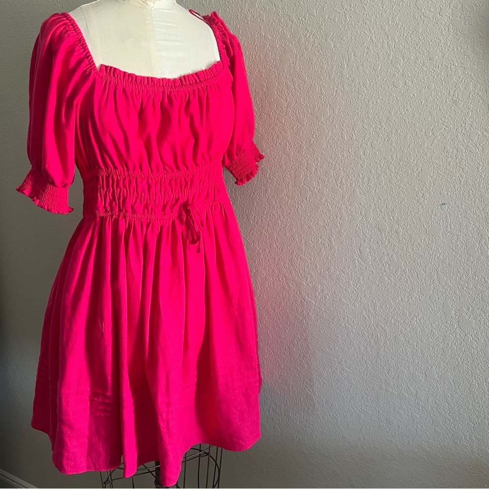 Rose pink fit and flare mini dress